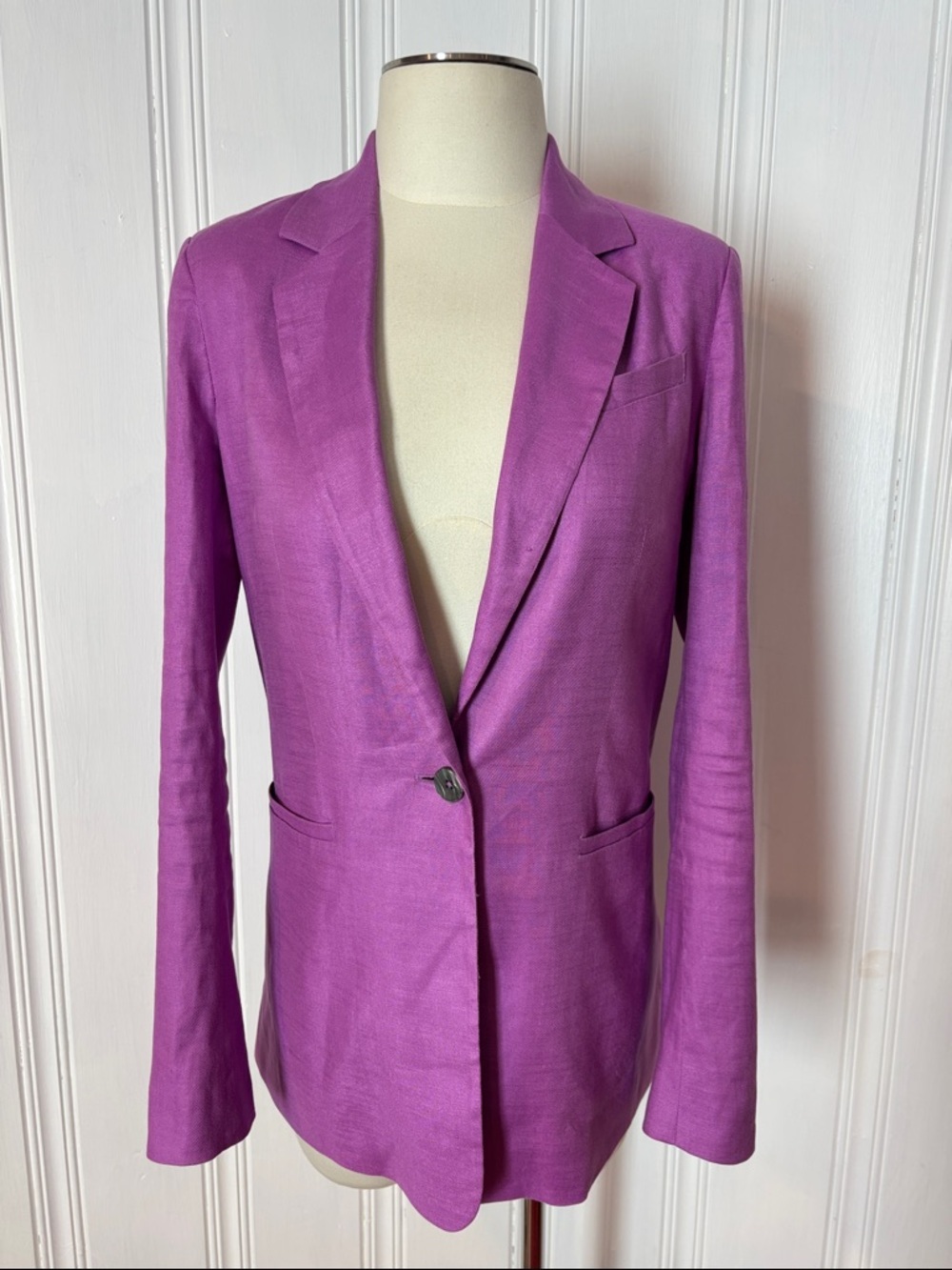 RW&CO Linen Blend Blazer Luminous Lilac Purple Tailored Spring Summer - Size 4